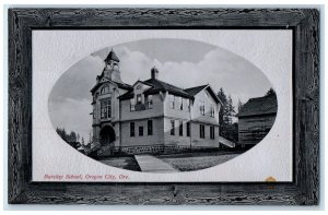 c1910 Barclay School Exterior Building Oregon City Oregon OR Embossed Postcard