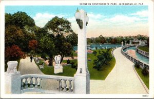 Florida Jacksonville Scene In Confederate Park Curteich