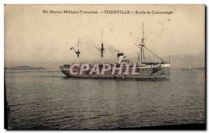 Postcard Old War Ship Tourville School gunnery