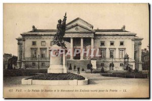 Old Postcard Courthouse and the Monument of the dead children for the Fatherl...