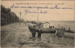 CPA LANGRUNE-sur-MER La Digue -Promenade (1227301)