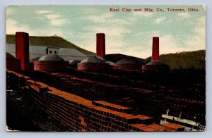 J87/ Toronto Ohio Postcard c1910 Kaul Clay and Sewer Pipe Factory Kilns 889