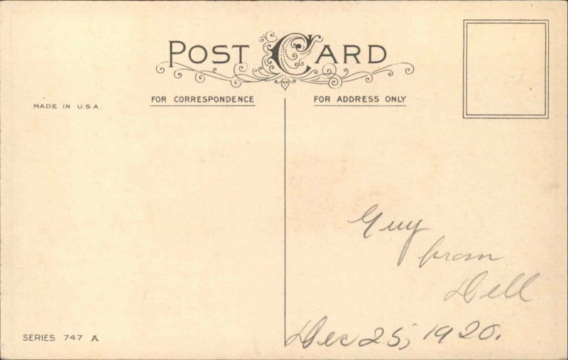 CHRISTMAS Pretty Young Girl in Snow c1910 Postcard