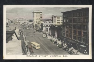 RPPC VICTORIA BRITISH COLUMBIA DOWNTOWN STREET SCENE REAL PHOTO POSTCARD