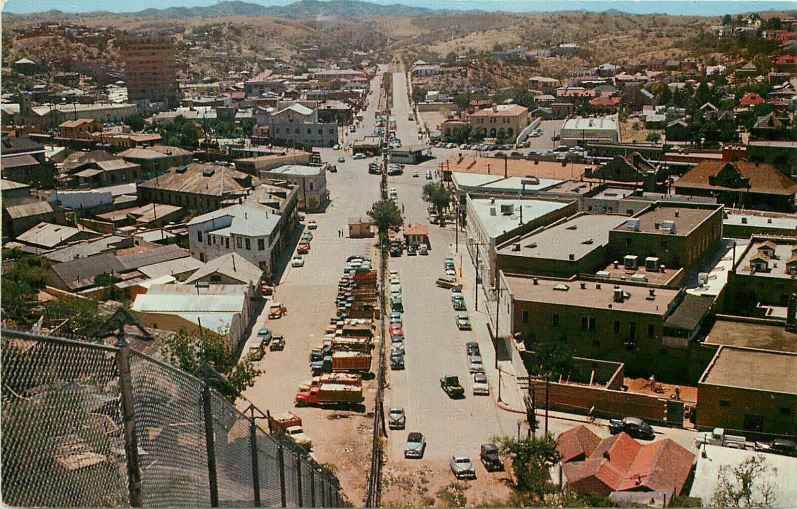 c1960 Postcard; Nogales AZ "The Fence" International Border US & Sonora