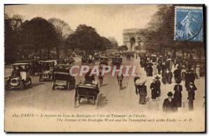 Old Postcard Paris L & # 39Avenue Bois de Boulogne and & # Triumph 39Arc of &...
