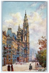 c1910 The Town Hall Vienna Austria Antique Unposted Oilette Tuck Art Postcard