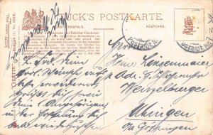 A198 Germany Stuttgart Stiftskirche Church Shiller Monument children postcard