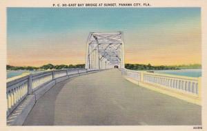 Florida Panama City East Bay Bridge At Sunset