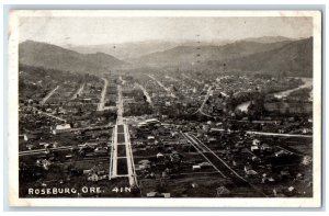 1923 Aerial View Roseburg Oregon OR 4IN Vintage Posted Bardell Art Postcard