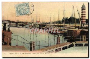 Old Postcard Deauville Yacht Basin and the lighthouse