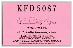QSL Radio Card From Campbell California KFD 5087