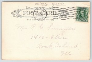 Peoria Illinois~Creve Coeur Club~Pathe Freres Rooster~Schradzki Co~1907 Postcard 