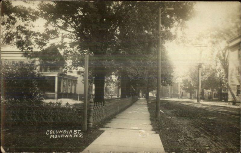 Mohawk NY Columbia St. c1910 Real Photo Postcard