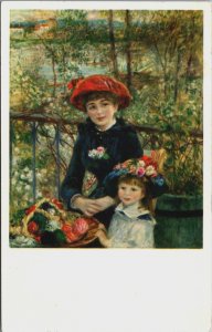 On The Terrace Auguste Renoir Mother Daughter Vintage Postcard C114