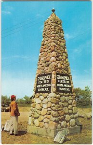 Geographical Center of North America, Rugby, ND Monument 1960s Vintage Postcard