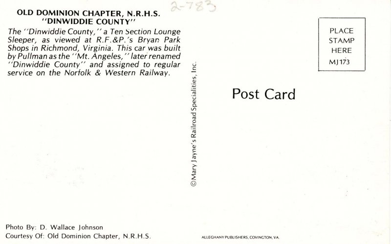 Train Car - Dinwiddie County, Private Pullman, Richmond, VA  (mary jaynes s...