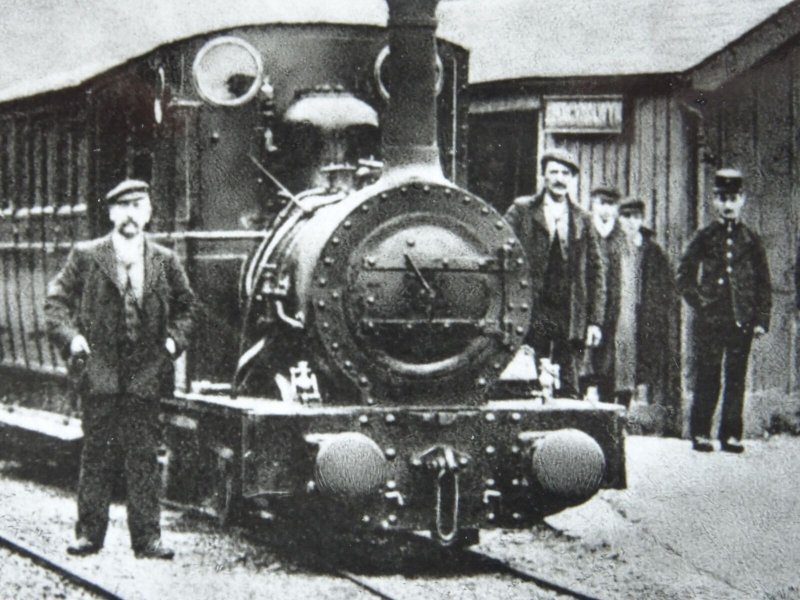 Wales Talyllyn Railway ABERGYNOLWYN STATION in 1903 - Old RP Postcard