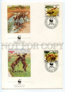 491303 Guinea hyena 1987 year WWF set of FDC