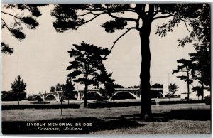 RPPC Lincoln Memorial Bridge, Vincennes IN Vintage Postcard J34