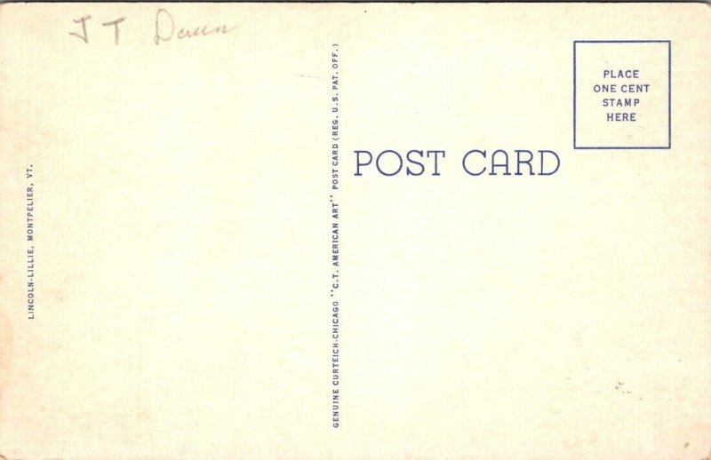 Vintage Vermont Postcard - Barre - Robert Burns Monument