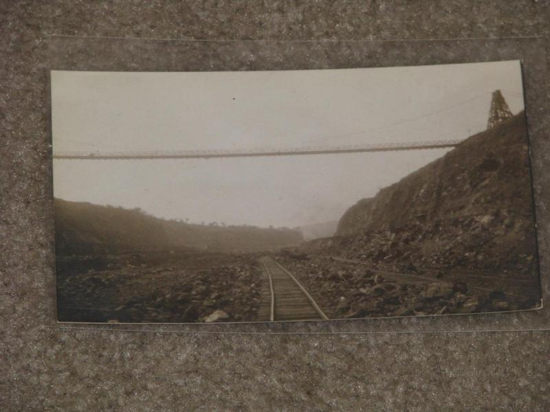 RPPC, Hanging Bridge (suspension) across Canal at Empire, Panama Canal, used