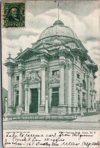 USA Savings Bank Utica New York Vintage Postcard C031