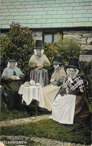 Culture & ethnicity Welsh women traditional costumes tea time 1907