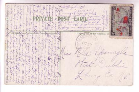 Locust Ave Mahone Bay Nova Scotia, Used 1908 Canada 1898 Christmas Map Stamp,