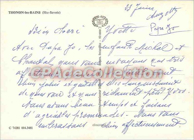 Modern Postcard Thonon les Bains Haute Savoie