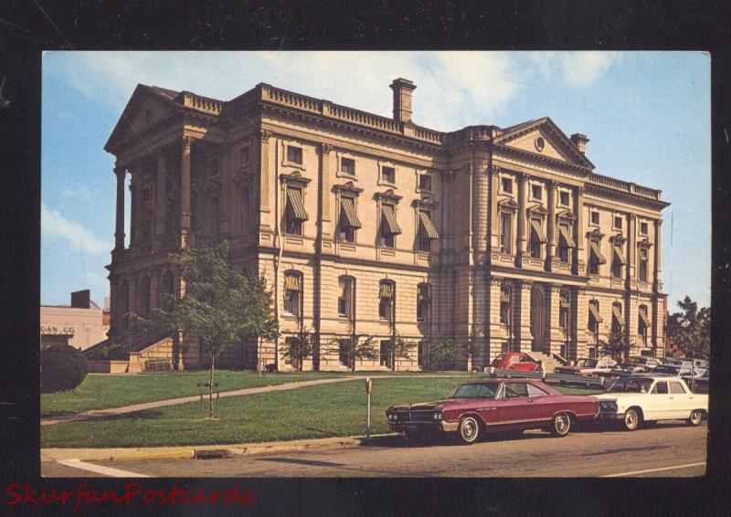 ELYRIA OHIO LORAIN COUNTY COURT HOUSE 1960's CARS VINTAGE POSTCARD