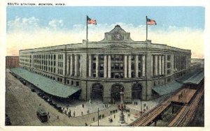 South Station, Boston, MA, USA Railroad Train Depot Unused crease left top co...