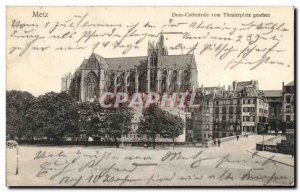 Old Postcard Metz Dom Cathedral Vom Theaterplatz gesehen