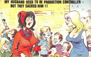 BR102166 postcard comic women my husband used to be production controller