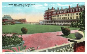 Vintage Postcard Terrace And Lawn Brighton Hotel Atlantic City New Jersey SPCC