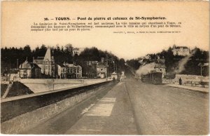 CPA AK TOURS Pont de Pierre Coteax de St-Symphorien TRAM VAPEUR (977417)