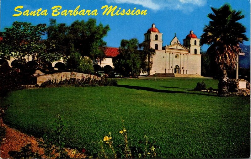 Santa Barbara Mission Queen Postcard VTG UNP Mike Roberts Vintage Unused Chrome 