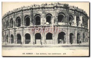 Old Postcard Nimes Les Arenes Exterior View