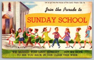 Sunday School - Church - Postcard