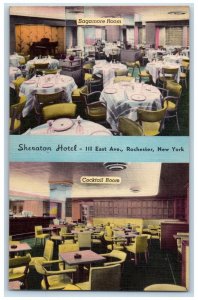 c1940 Sheraton Hotel East Avenue Sagamore Cocktail Rochester New York Postcard
