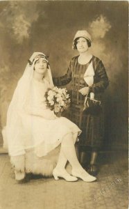 C-1910 Bride Mother Kalvin Studios RPPC Photo Postcard 21-14267