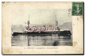 Old Postcard Boat Jaureguiberry Breastplate of Toulon & # 39escadre