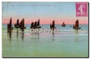 Old Postcard Fishing Boats In The Perfect Boat Sea