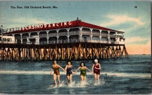 PIER OLD ORCHARD BEACH, MAINE Vintage Postcard JQ15