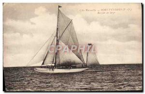 Old Postcard Boat Sailing boat off Port Vendres