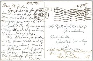 US Naval Training Station, 1942 Great Lakes Illinois Boys Hammocks RPPC Postcard