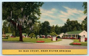 OCALA, Florida FL ~ Roadside ED - MAR COURT Motel 1950s Silver Springs Postcard