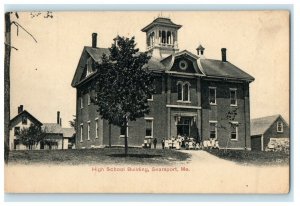 c1905 The High School Building Searsport Maine ME Unposted Antique Postcard 