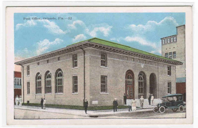 Post Office Orlando Florida 1920s postcard