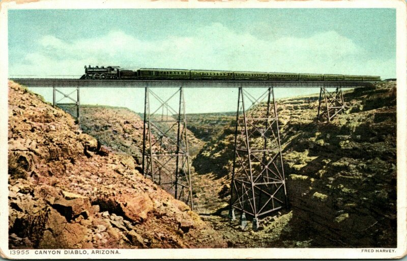 Canyon Diablo AZ Arizona Fred Harvey Dodge City & Trin UNP 1910s Postcard